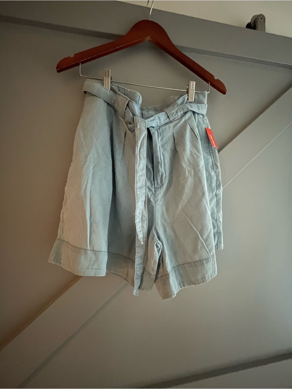 Joe Fresh Dusty Blue Casual Shorts with Paperbag Waist